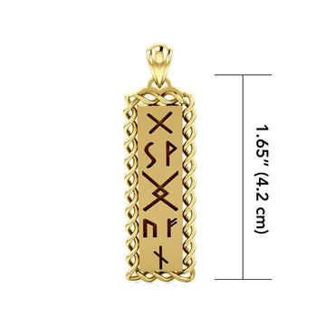 Runes of Woden Solid Gold Pendant GPD5027 - Jewelry